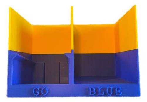 Break Buddy GO BLUE Michigan Card Organizer Holds 250 Sleeves 100 Toploaders