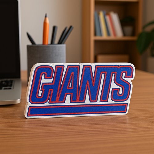New York Giants Logo Sign | 3D Printed NFL Football Desk & Wall Display