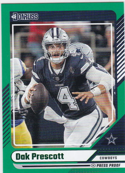 2024 Donruss #20 Dak Prescott Green Press Proof Dallas Cowboys