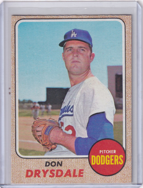 1968 Topps Baseball #145 Don Drysdale - Los Angeles Dodgers