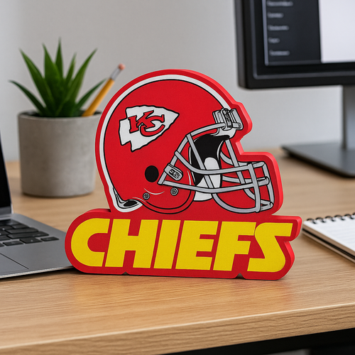 Kansas City Chiefs 3D Printed Logo Sign – Fan Wall Decor, Desk Display, Man Cave