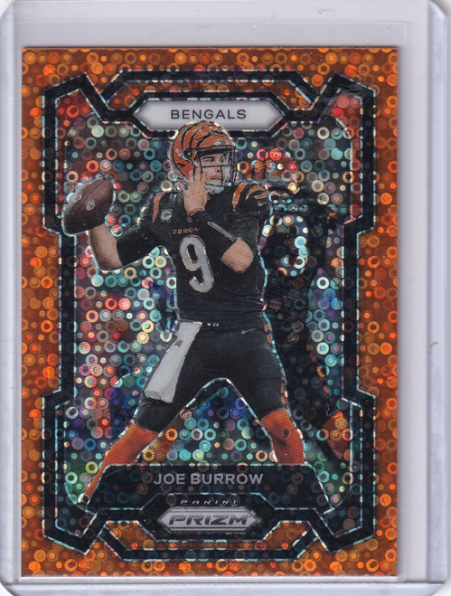 2023 Panini Prizm Orange Disco #57 Joe Burrow - Cincinnati Bengals