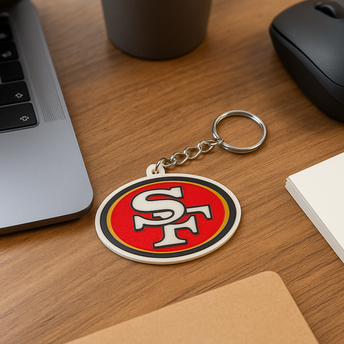 San Francisco 49ers Oval Logo Keychain – Fan Gift, Stocking Stuffer