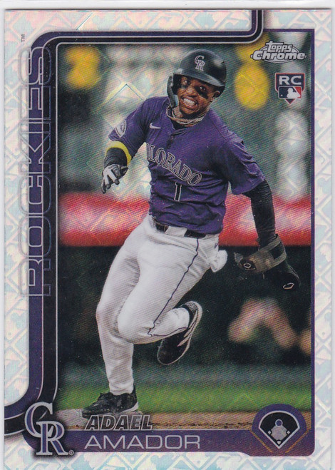 2025 Topps Chrome Logo Fractor #255 Adael Amador RC Colorado Rockies