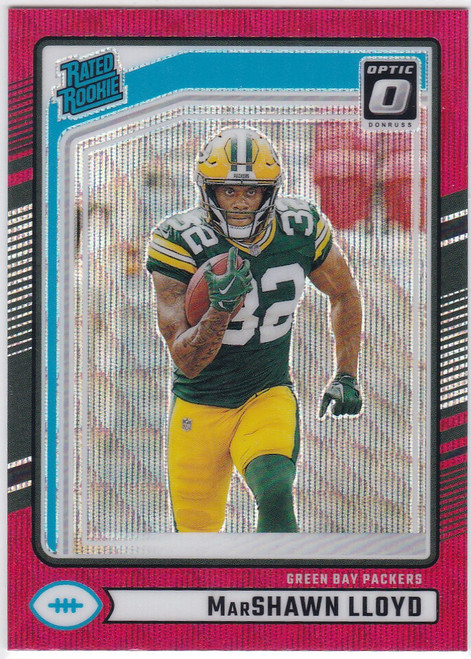 2025 Panini Donruss #374 Marshawn Lloyd Red Prizm Rated Rookie Green Bay Packers