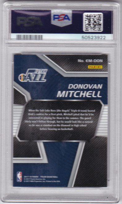 2017 PRIZM EMERGENT PSA 9 #EMDON DONOVAN MITCHELL- UTAH JAZZ