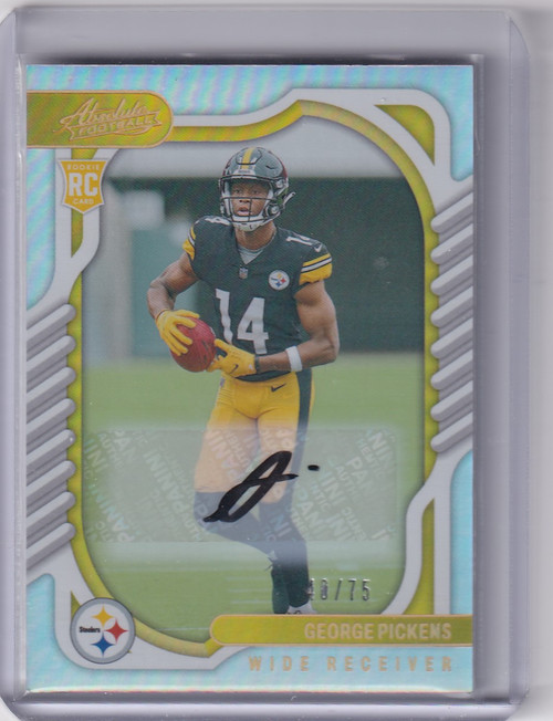 2022 Panini Absolute Auto 40/75 #123 George Pickens - Pittsburgh Steelers
