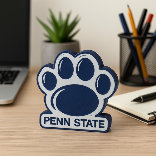 Penn State Nittany Lions Paw Print Logo Plaque / Emblem