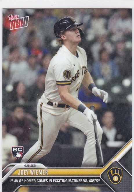 2023 TOPPS NOW #55 JOEY WIEMER- MILWAUKEE BREWERS