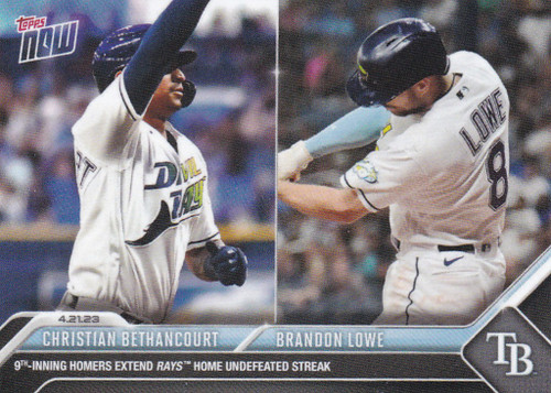 2023 TOPPS NOW #159 CHRISTIAN BETHANCOURT & BRANDON LOWE- TAMPA BAY RAYS