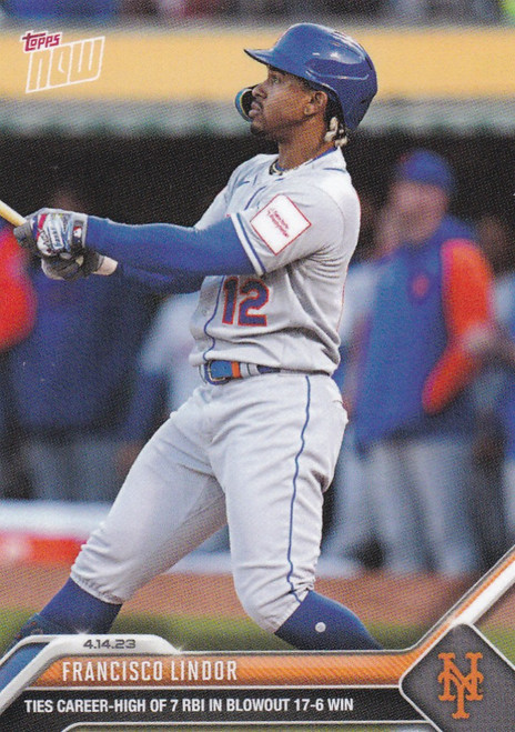2023 TOPPS NOW #122 FRANCISCO LINDOR- NEW YORK METS