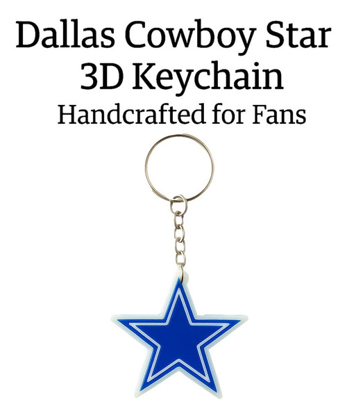 Dallas Cowboys Star Keychain – Fan Gift, Stocking Stuffer