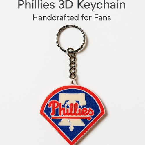Philadelphia Phillies 3D Bell Logo Keychain MLB Baseball Fan Gift Key Ring