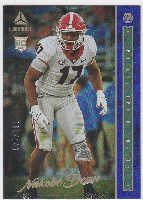 2022 Panini Luminance #148 Nakobe Dean RC 103/149 Philadelphia Eagles