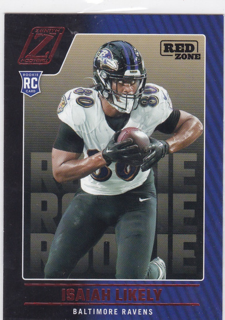 2022 Panini Zenith #193 Isaiah Likely Red Zone RC Baltimore Ravens