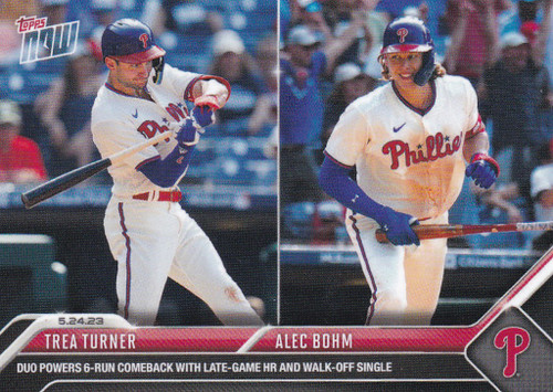 2023 TOPPS NOW #340 TREA TURNER & ALEC BOHM- PHILADELPHIA PHILLIES