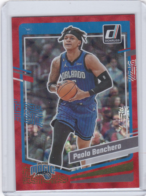 2023 DONRUSS #200 PAOLO BANCHERO RED HOLO- ORLANDO MAGIC