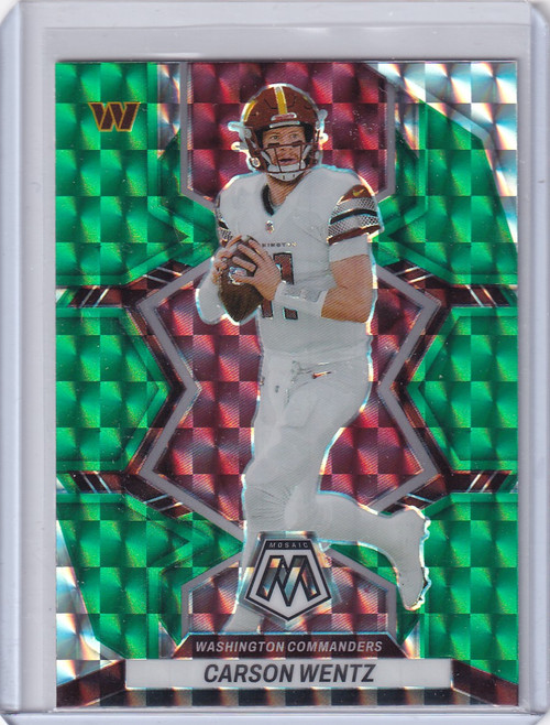 2022 Panini Mosaic Green Mosaic #195 Carson Wentz - Washington Commanders
