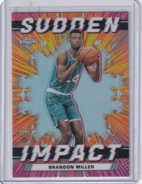 2024 TOPPS CHROME #SI-2 BRANDON MILLER SUDDEN IMPACT REFRACTOR- CHARLOTTE HORNET