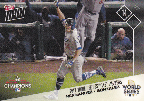 2017 TOPPS NOW WORLD SERIES MOMENT #WSM-7 HERNANDEZ AND GONZALEZ- LOS ANGELES DODGERS
