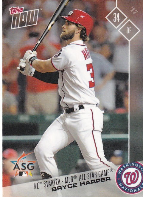 2017 TOPPS NOW ALL STAR #AS-6 BRYCE HARPER- WASHINGTON NATIONALS