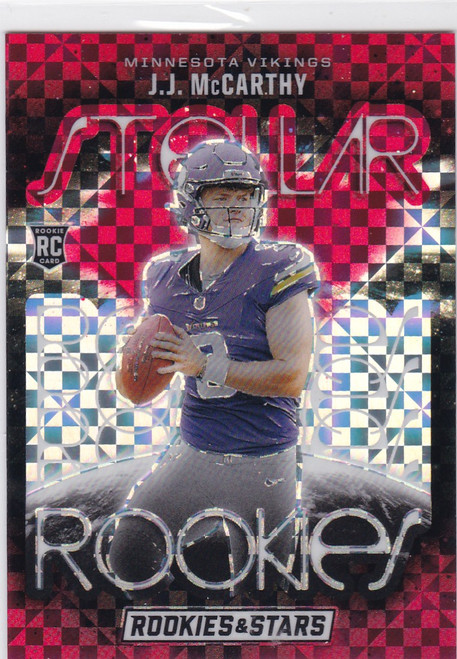2024 Rookies And Stars #SR-JMY J.J. McCarthy Red Stellar rookies Vikings
