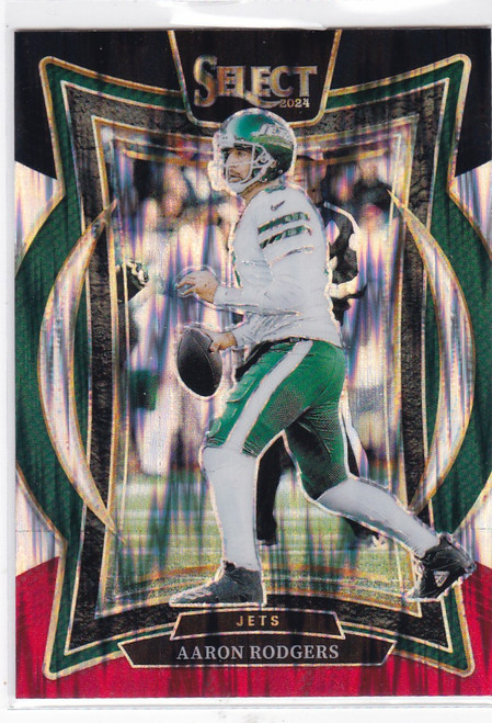 2024 Panini Select #40 Aaron Rodgers Red Black Prizm Shock New York Jets