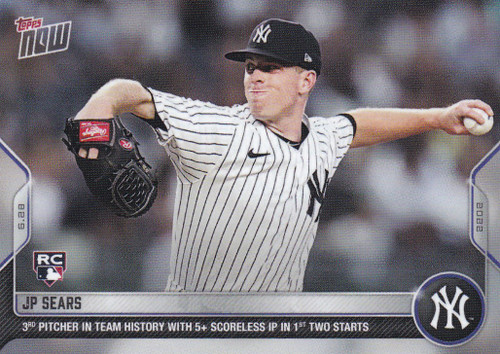 2022 TOPPS NOW #425 JP SPEARS- NEW YORK YANKEES