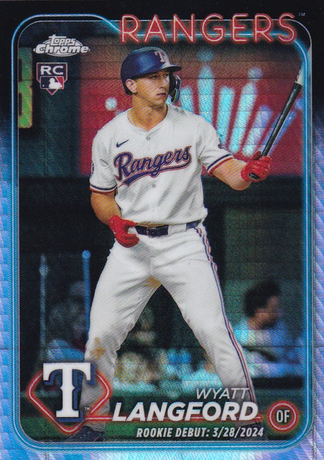 2024 TOPPS CHROME #USC37 WYATT LANGFORD HYPER- TEXAS RANGERS