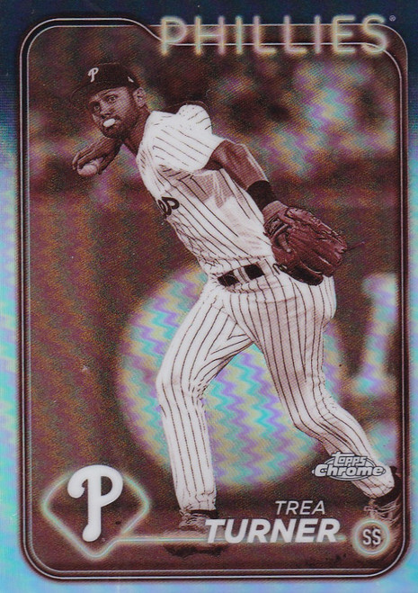 2024 TOPPS CHROME #169 TREA TURNER REFRACTOR GRAY- PHILADELPHIA PHILLIES
