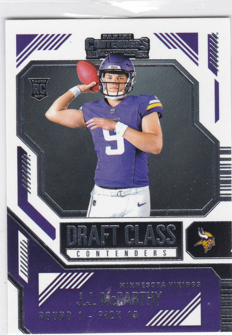 2024 Panini Contenders #8 J.J. McCarthy RC Draft Class Minnesota Vikings