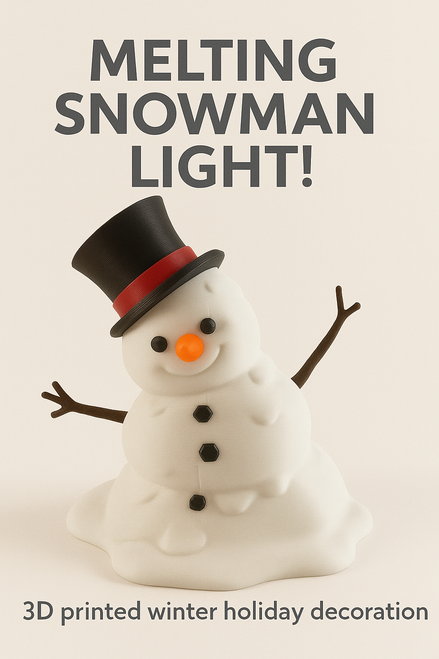 3D Printed Melting Snowman Light – 3D Printed Christmas Decor