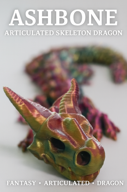 3D Printed Ashbone Dragon Dragon Articulated Dragon Figurine