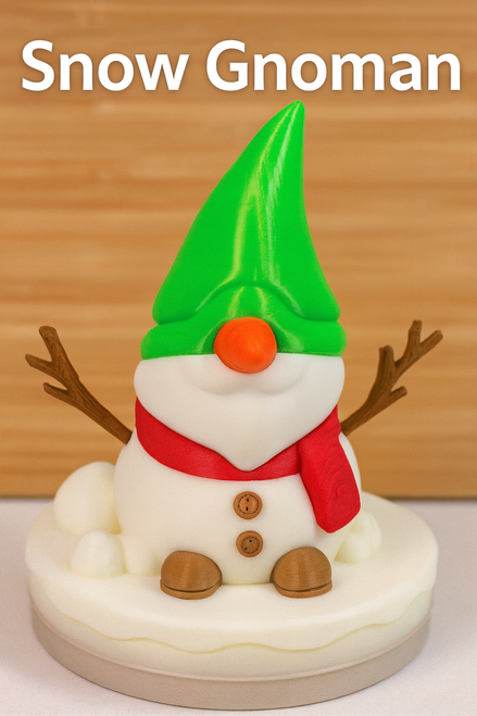 3D Printed Snow Gnoman – 3D Printed Christmas Gnome Snowman