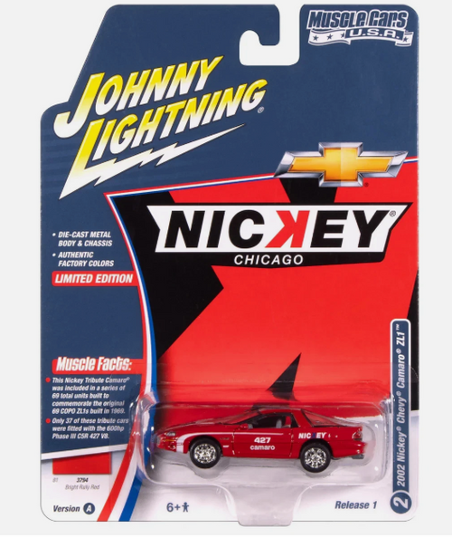 Johnny Lightning JLMC034 Muscle Car VER A 2002 Nickey Chevy Camaro ZL1 Red