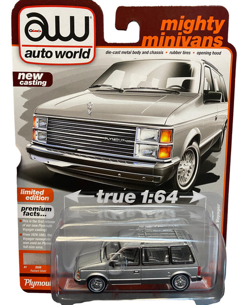 Auto World 64402 1:64 Mighty Minivans 1985 Plymouth Voyager Series A Silver