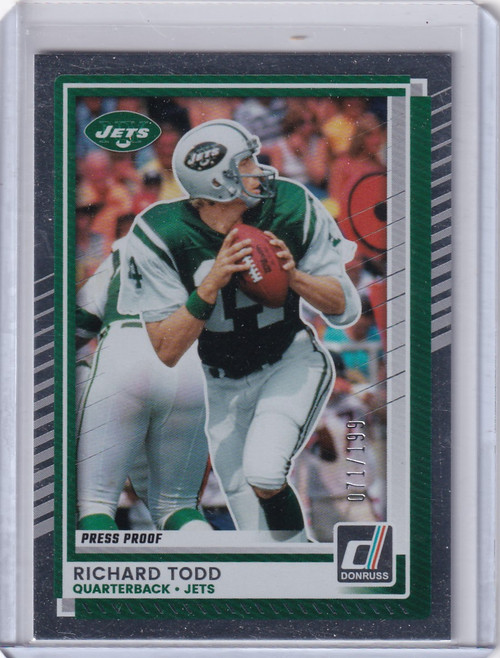 2025 Panini Donruss Press Proof 71/199 #14 Richard Todd - New York Jets