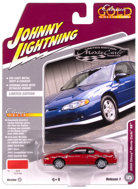 Johnny Lightning JLCG033 Classic Gold VER A 2000 Chevy Monte Carlo SS Red