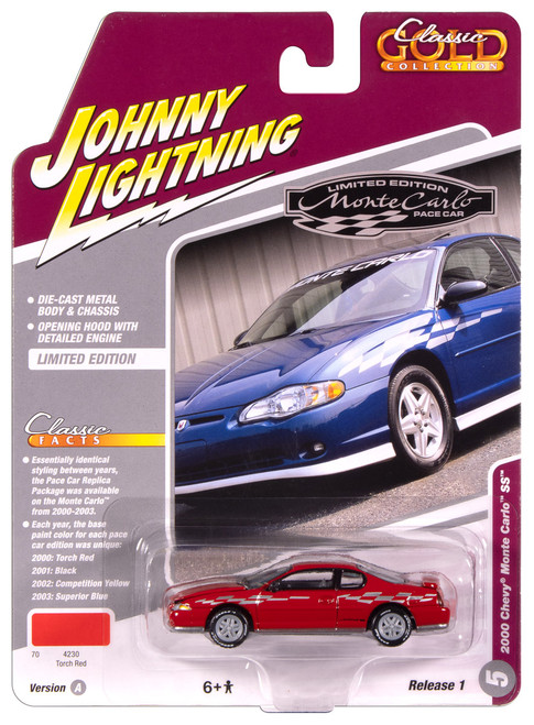 Johnny Lightning JLCG033 Classic Gold VER A 2000 Chevy Monte Carlo SS Red