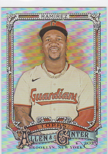 2025 Topps Allen & Ginter Silver Portrait #117 Jose Ramirez Cleveland Guardians