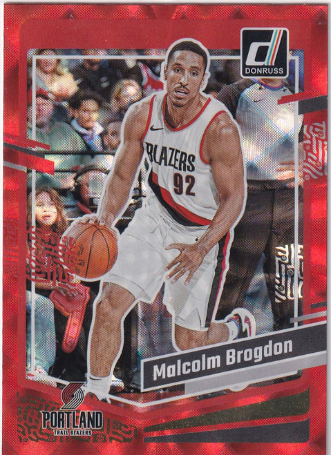 2023-24 DONRUSS #17 MALCOLM BROGDON RED HOLO- PORTLAND TRAIL BLAZZERS