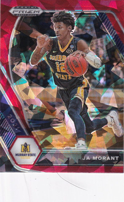 2021 PRIZM DRAFT PICK #64 JA MORANT RED CRACKED ICE- MEMPHIS GRIZZLIES