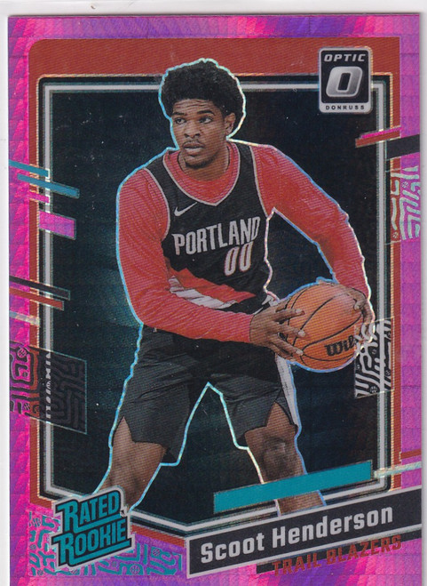 2023-24 DONRUSS OPTIC #239 SCOOT HENDERSON PINK HYPER- PORTLAND TRAIL BLAZZERS