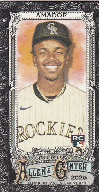 2025 Topps Allen & Ginter Black Border Mini #102 Adael Amador RC Rockies