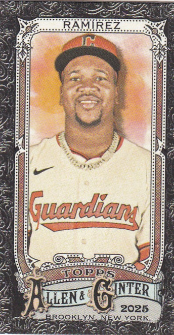 2025 Topps Allen & Ginter Black Border Mini #117 Jose Ramirez Cleveland Guardians