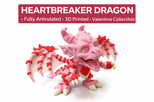 Heartbreaker Dragon – Fully Articulated 3D Printed Valentine Dragon