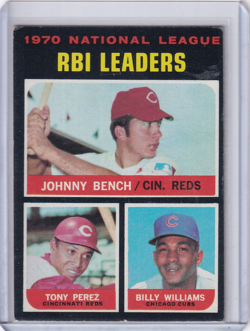1971 Topps Baseball #64 NL 1970 RBI Leaders - Bench / Perez / Williams