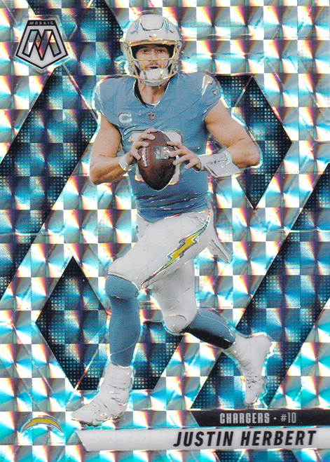2025 MOSAIC #80 JUSTIN HERBERT REACTIVE SILVER- LOS ANGELES CHARGERS