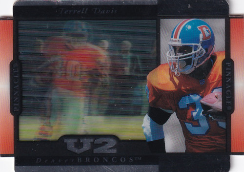 1997 PINNACLE #V-8 TERRELL DAVIS DIE CUT- DENVER BRONCOS