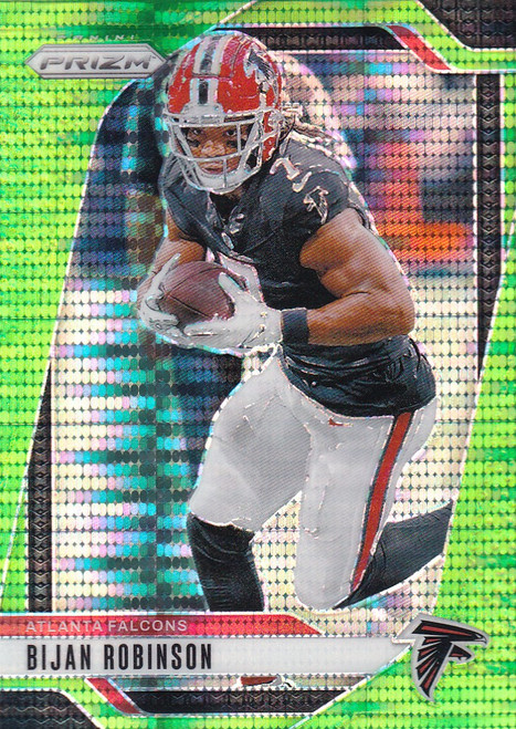 2024 PRIZM #11 BIJAN ROBINSON GREEN PULSAR- ATLANTA FALCONS